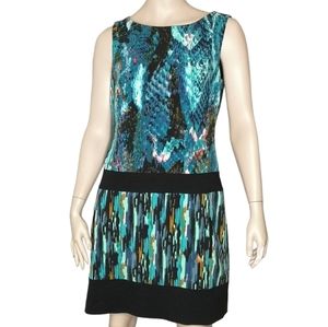Laundry by Shelli Segal Mini Dress Colour Blocked Abstract Print Lined Size 8